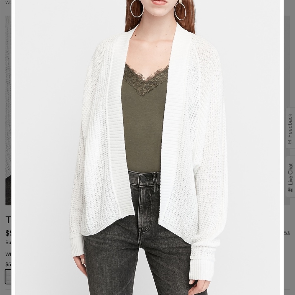 New Express White Thermal Style Sweater XXS